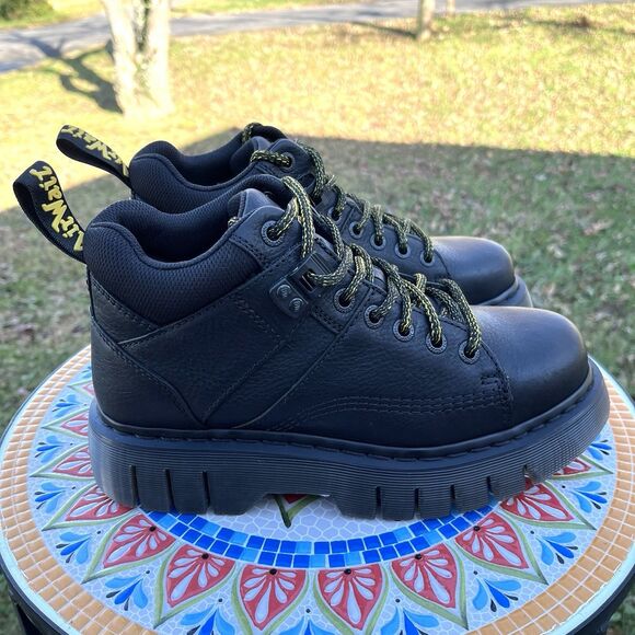 Dr. Doc Martens Woodard Grizzly Womens Size 5 Black Leather Lace Up Boots NEW - Picture 3 of 9